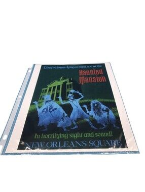 Disney Haunted Mansion New Orleans Square Poster Art Print Green Blue Signed